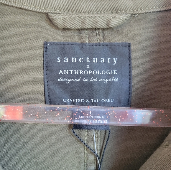 Anthropologie, New, Sanctuary Army Olive Green Utility Denim Jacket, Large - Picture 12 of 15